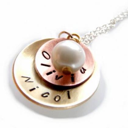 Hand Stamped Jewelry - Necklace - Personalized,..