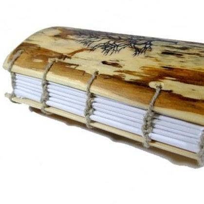 Wedding Guest Book - Real Wooden Album With Tree