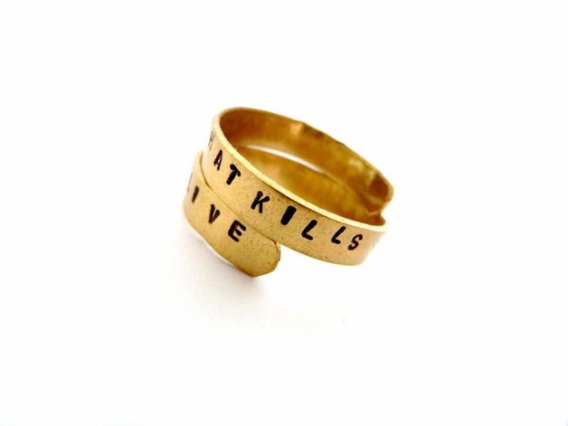 Hand Stamped Jewelry - Personalized Adjustable Ring