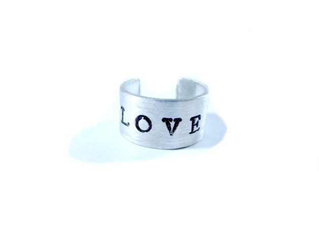 Hand Stamped Jewelry - Personalized Adjustable Ring