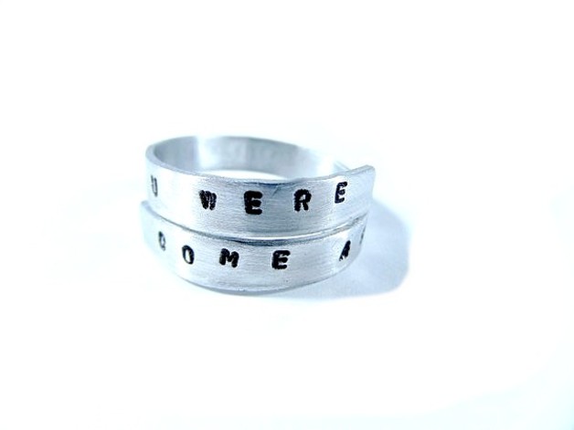 Hand Stamped Jewelry - Ring - Personalized Adjustable Hand Stamped