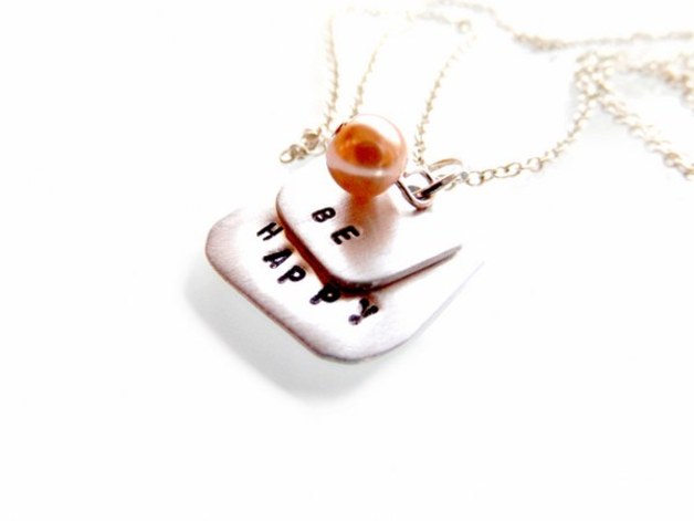 Hand Stamped Jewelry - Necklace Personalized With Your Text
