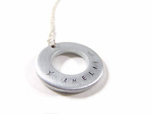 Hand Stamped Jewelry - Necklace - Personalized, Handstamped With Your Text!