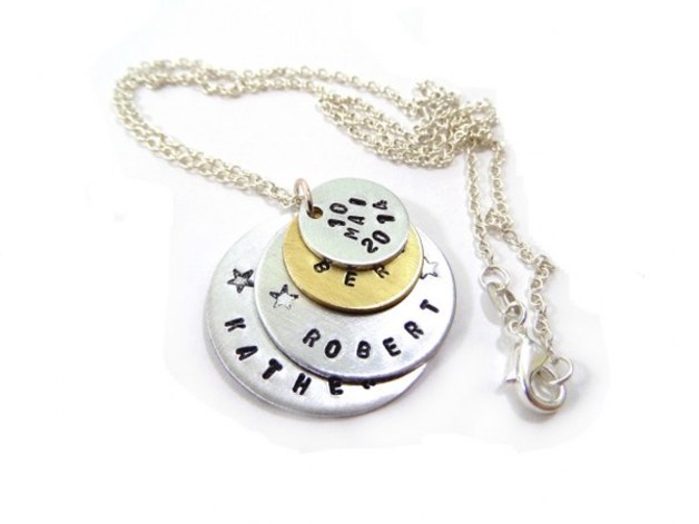 Hand Stamped Jewelry - Necklace Personalized With Your Text