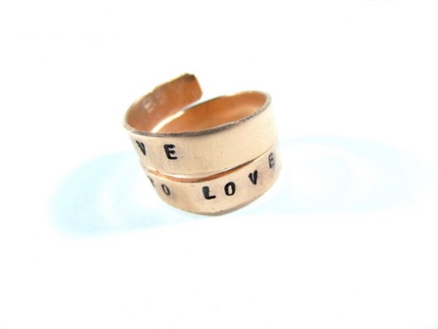 Hand Stamped Jewelry - Ring - Personalized Adjustable Handstamped